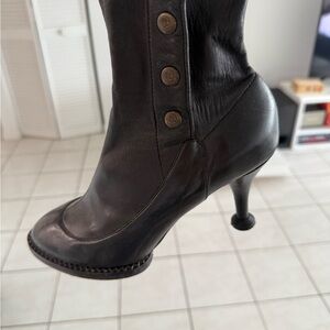 Kenzo Black Button-Up Heeled Boots